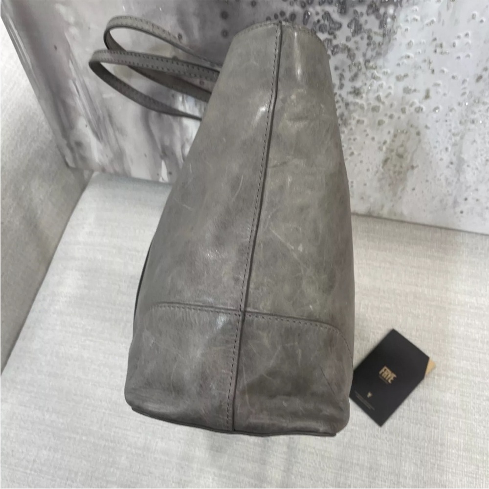 🩶🤍Frye Melissa Leather Shopper Tote ICE Grey $358 - Picture 6 of 12